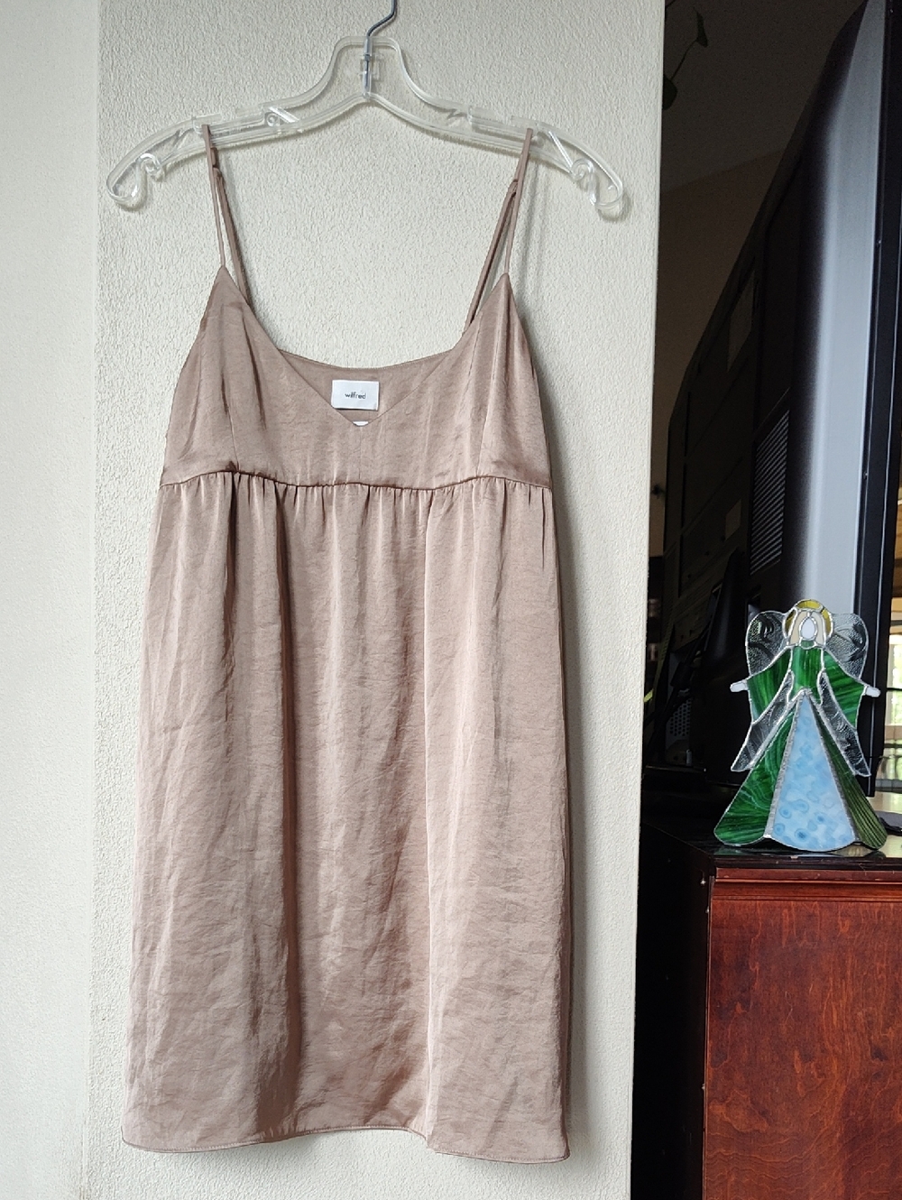 Wilfred Beige Linen Slip Dress S